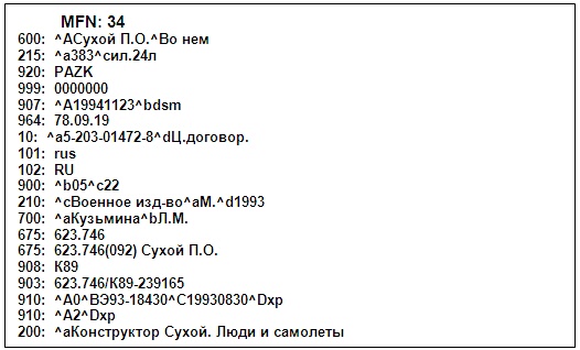 Вид полей в форматируемой записи.